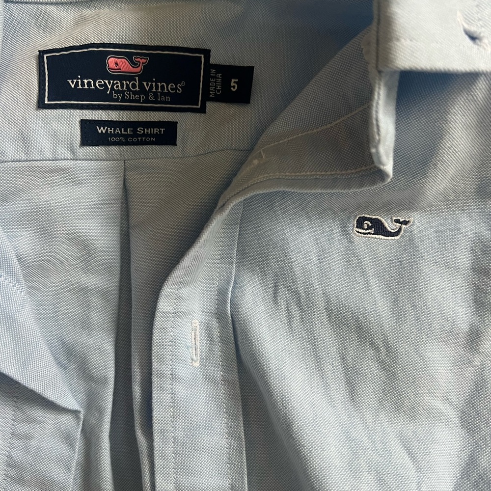 Vineyard Vines Sky Blue Whale Shirt